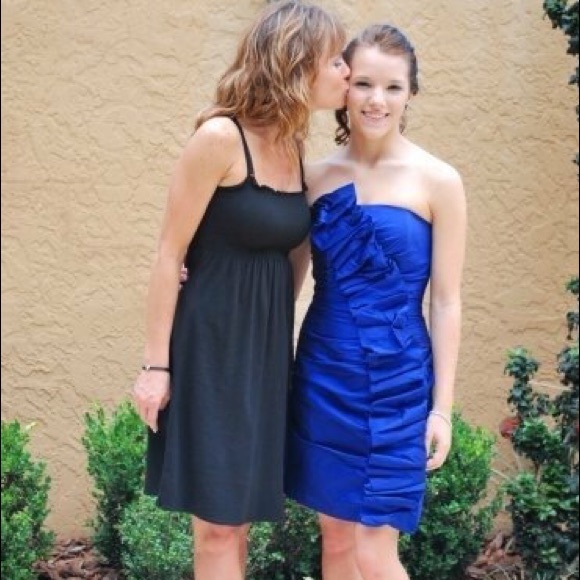  Blue Ruffle Mini Dress  - Picture 5 of 5